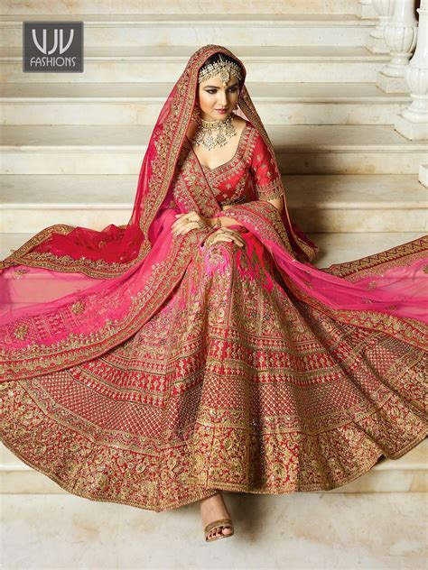 Buy Bridal Pink Lehenga Silk Wedding Lehenga Choli Vjv Fashions