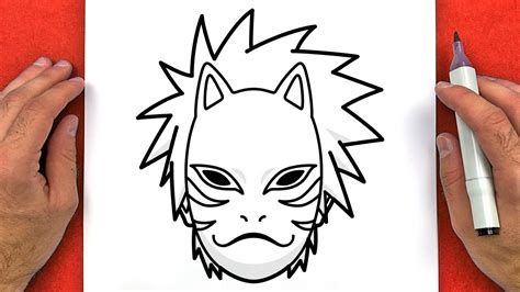 How To Draw Kakashi Anbu Mask From Naruto Shippuden Easy Step By Step