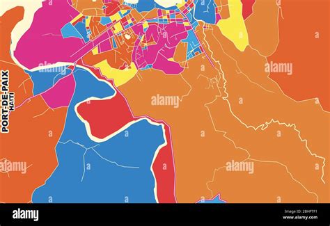 Mapa Vectorial Colorido De Port De Paix Nord Ouest Haití Plantilla