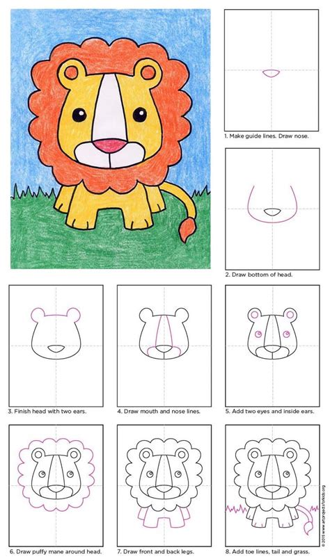 How To Draw A Cartoon Lion Step By Step At Drawing Tutorials