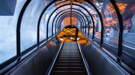 Download Wallpaper 2560x1440 Elevator Stairs Tunnel Architecture