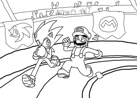 Mario Vs Sonic Olympics Coloring Pages Coloring Pages