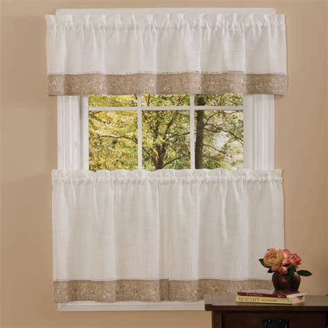 Oakwood Linen Style Kitchen Window Curtain 36 Tiers And Valance Set