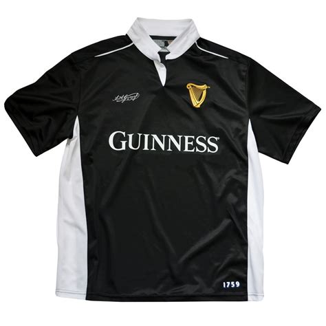 Guinness Guinness Mens Jersey Short Sleeved Rugby Tee Shirt Black
