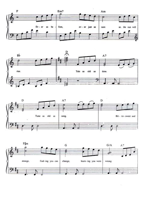 Wouldn't it be great to have a repertoire of famous piano songs to play? BEAUTY AND THE BEST Easy Piano Sheet music - Guitar chords ...