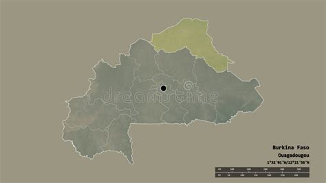 Location Of Sahel Region Of Burkina Faso Relief Stock Illustration
