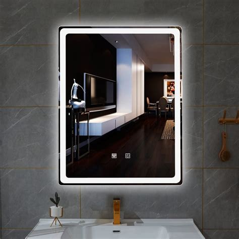 Evokor 24 X 32 Inch Led Smart Bathroom Mirror With Lights Anti Fog Lighted Vanity Mirror With