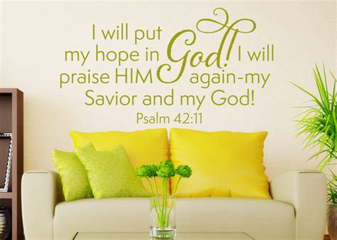 I Will Put My Hope In God Vinyl Wall Statement Psalm 4211 Vinyl Scr334
