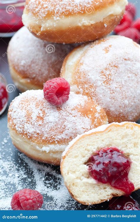 Raspberry Filled Donuts Stock Photo Image Of Food Raspberry 29771442