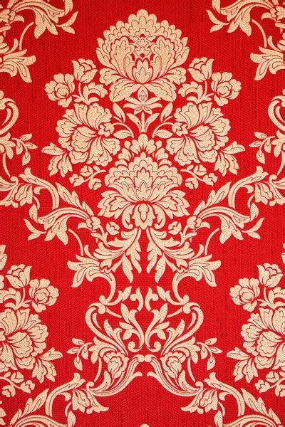 Red Vintage Wallpaper With Elegant Floral Texture — Stock Photo