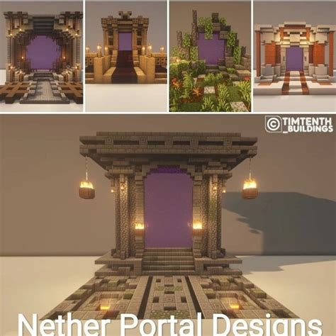 Zeoman On Instagram “amazing Nether Portal Designs😰 By Timtenth