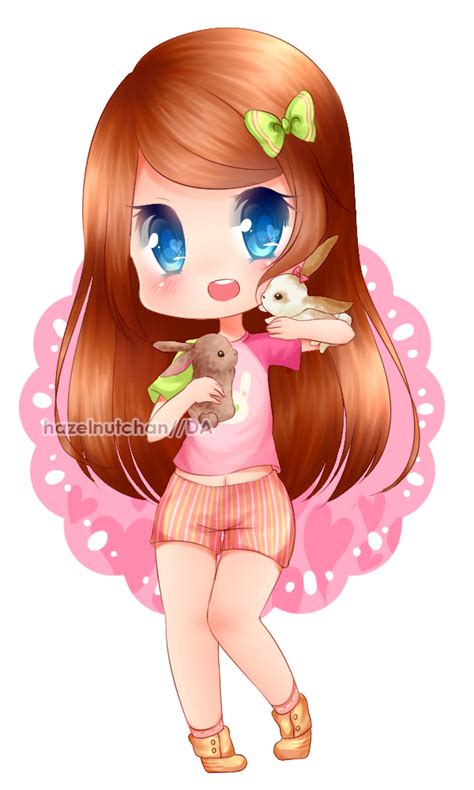 Kawaii Chibi Anime Girl Brown Hair