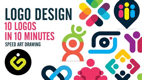Logo Design, 10 Simple Logos In 10 Minutes - YouTube
