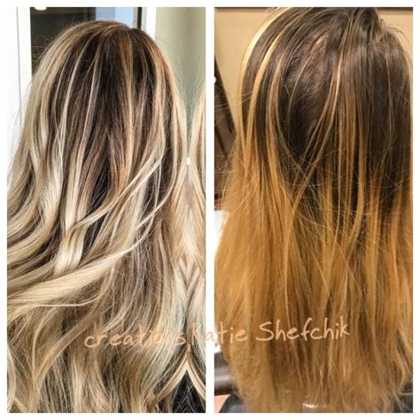 Hand Painted Blonde Balayage By Katie Shefchik Aveda Color Haare