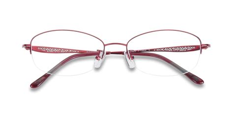 Wine Lightweight Oval Semi Rimless Eyeglasses Sle20037