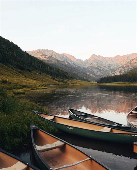 Canoes On A Lake Image 4874730 On