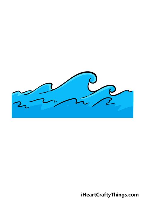 How To Draw A Wave Step By Step Easy Breaking Wave Drawing