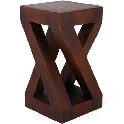 Modern Twist Solid Acacia Wood Side Table Stool Side Table Wood