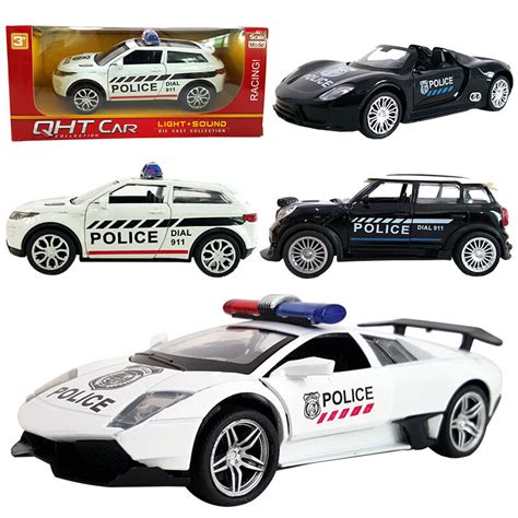 4pcs Lamborghini Porsche Range Rover Police Diecast Model