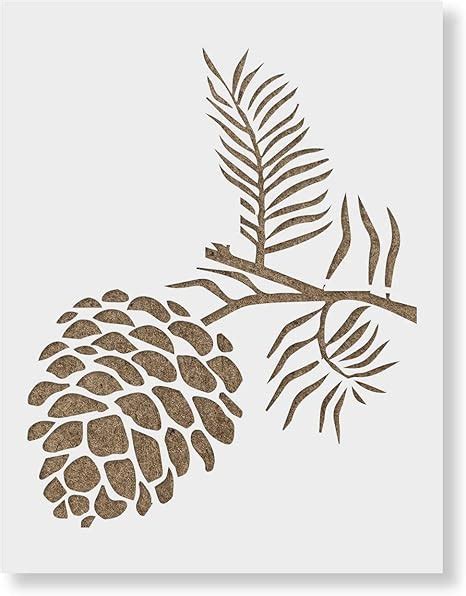 Pine Cone Stencil Template For Walls And Crafts Reusable