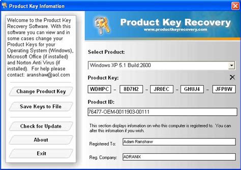 How To Change The Product Key Of Windows Xp In Your System