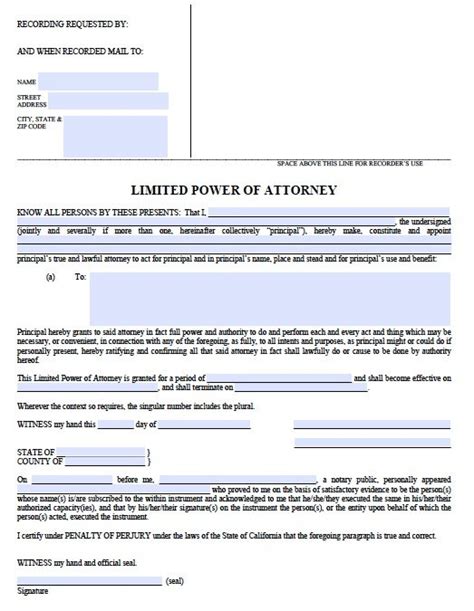9 California Power Of Attorney Form Download Word Pdf