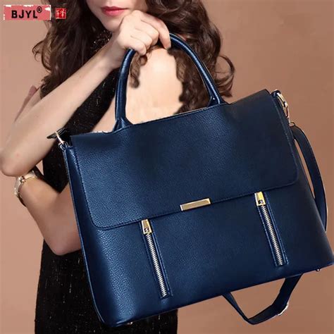 Bjyl Luxury Fashion Women Handbags Soft Leather Business Briefcase Female Shoulder Messenger Bag