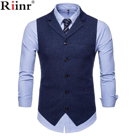 Riinr New Men S Business Casual Slim Fit Vests High Quality Spring