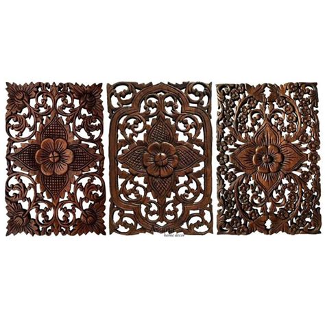 Large Decorative Carved Wooden Wall Panel Shelly Lighting