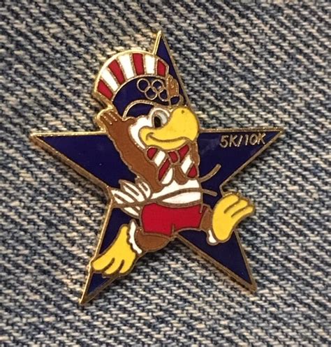 5k10k Olympic Pin ~ Mascot Sam The Eagle ~ 1984 Los Angeles Summer