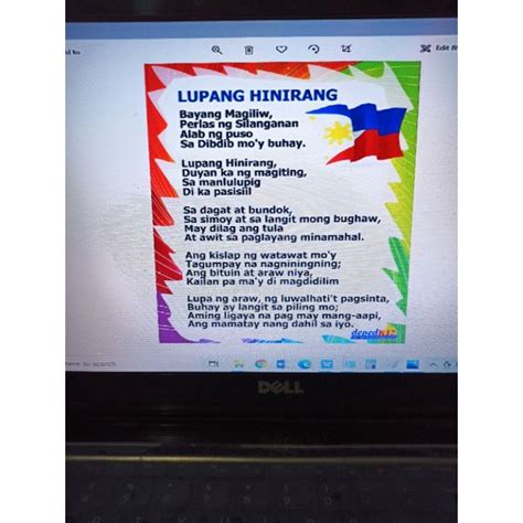 Laminated Educational Charts Lupang Hinirang Panunumpa Sa Watawat Panatang Makabayan
