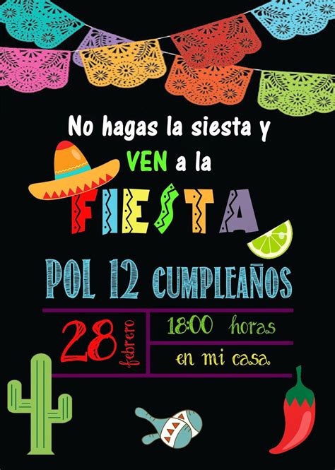 Invitaciones Fiesta Mexicana Para Imprimir Reverasite