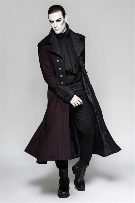 Mens Trench Coat Steampunk Gothic Style Wide Accent Etsy