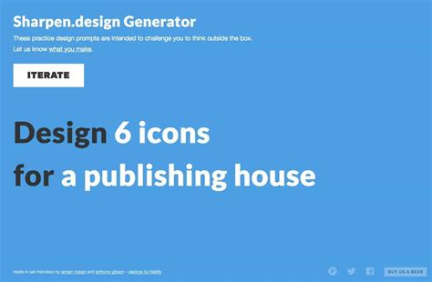 This is a free graphics generator for web pages and anywhere else you need an impressive logo without a lot of design work. Sharpen Design: Random Graphic Design Challenge Generator