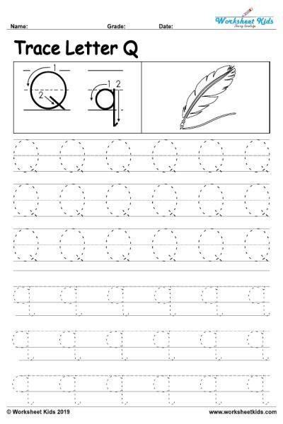 Letter Q Tracing Worksheet Handwriting Practice Worksheets Letter