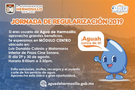 Agua De Hermosillo Boletín 171 Próxima Jornada De Regularización En