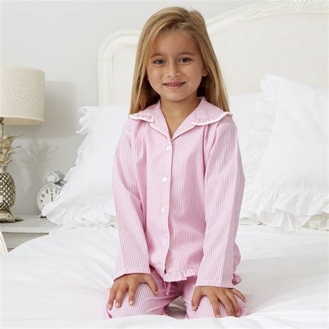 Personalised Girls Candy Stripe Pyjamas By Mini Lunn Girls Pajamas