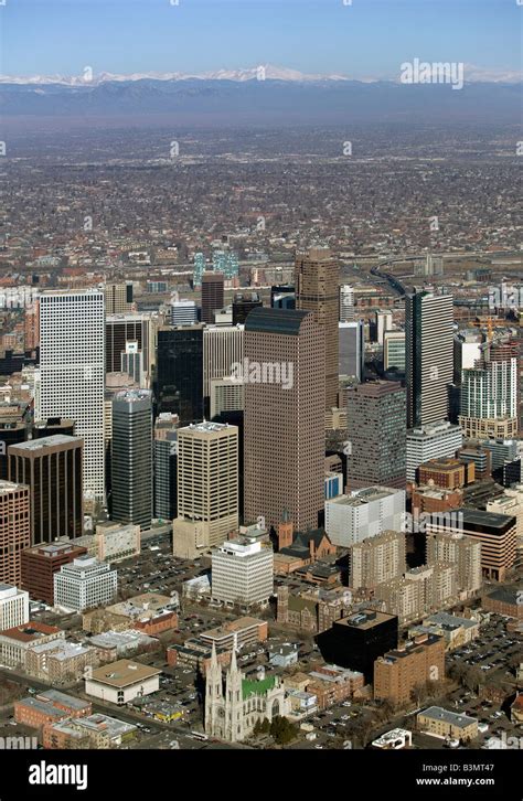 Aerial View Above Denver Colorado Co Usa Stock Photo Alamy