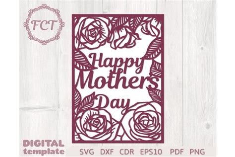 Happy Mothers Day Card Svg Mothers Day Card Roses Cricut