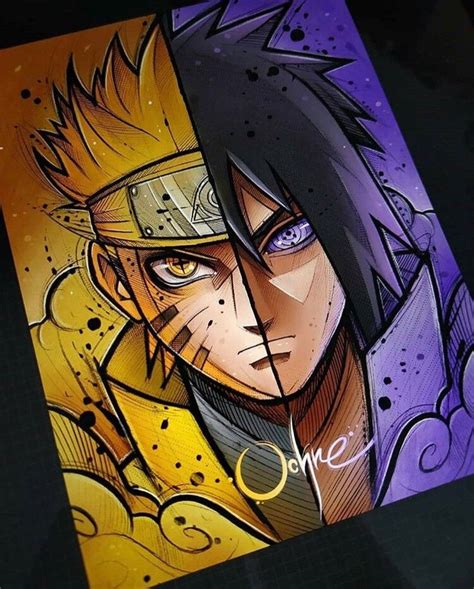 Como Desenhar Metade Naruto Metade Sasuke 2021