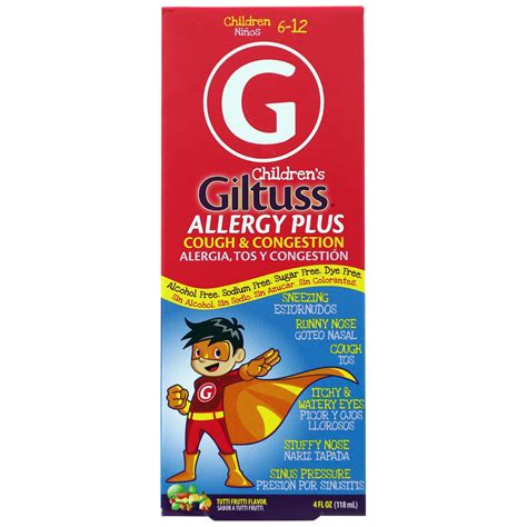 Giltuss Children's Allergy Plus Cough and Congestion Syrup Helps to