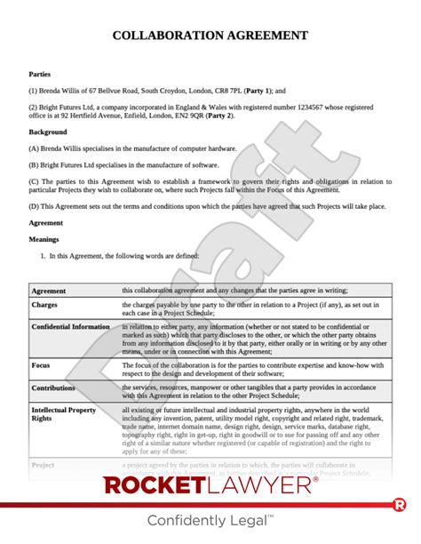 Collaboration Agreement Template And Faqs Rocket Lawyer Uk