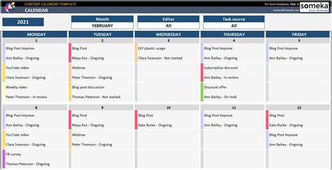 Content Calendar Template Content Planning Calendar Excel Etsy Canada