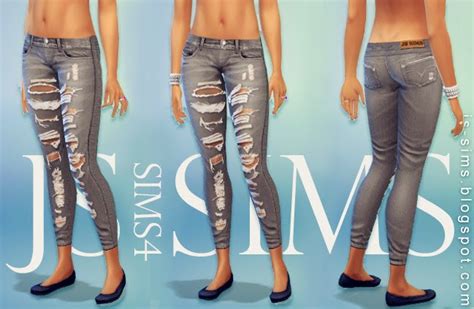My Sims 4 Blog Ts3 To Ts4 Denim Ripped Jeans For Females By Js Sims 4