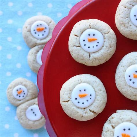 Snowman Thumbprint Cookies Holiday Cooking Christmas Christmas Crock