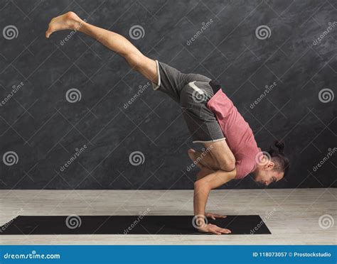 Young Flexible Man Standing On Hands Stock Image Image Of Balance