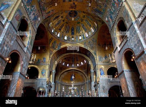 Venice Interior View Of Basilica Of San Marco Stock Photo Alamy