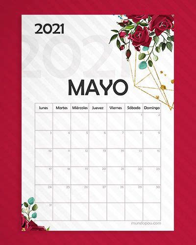 Calendario De Mayo 2021 Plantilla De Calendario Para Imprimir Ideas