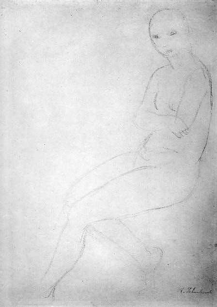 Seated Nude Model Facing Left Drawing By Wilhelm Lehmbruck Fine Art