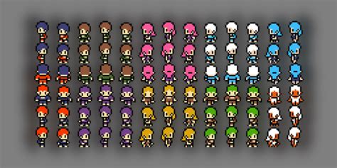 16x16 Rpg Character Sprite Sheet By Route1rodent